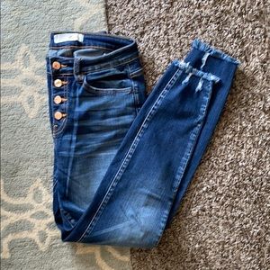 KanCan Button Fly Ankle Skinny Jean